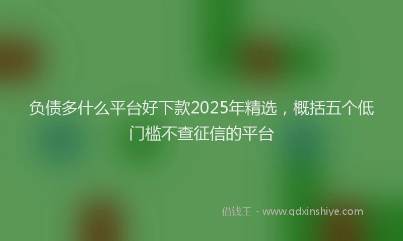 负债多什么平台好下款2025年精选，概括五个低门槛不查征信的平台
