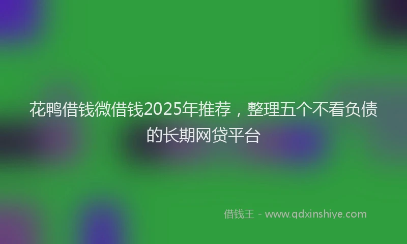 花鸭借钱微借钱2025年推荐，整理五个不看负债的长期网贷平台