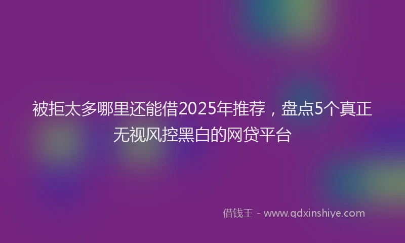 被拒太多哪里还能借2025年推荐，盘点5个真正无视风控黑白的网贷平台