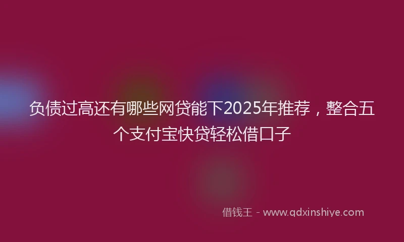 负债过高还有哪些网贷能下2025年推荐，整合五个支付宝快贷轻松借口子