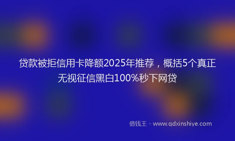 贷款被拒信用卡降额2025年推荐，概括5个真正无视征信黑白100%秒下网贷