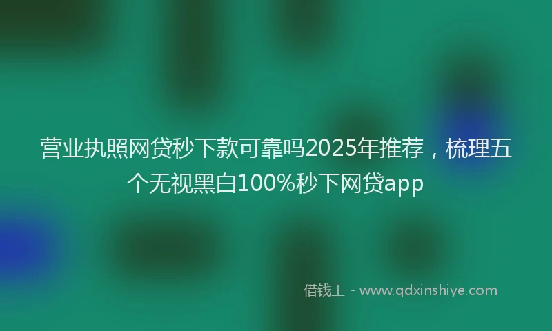 营业执照网贷秒下款可靠吗2025年推荐，梳理五个无视黑白100%秒下网贷app