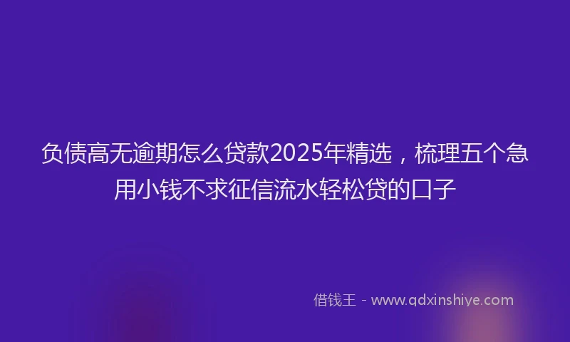 负债高无逾期怎么贷款2025年精选，梳理五个急用小钱不求征信流水轻松贷的口子