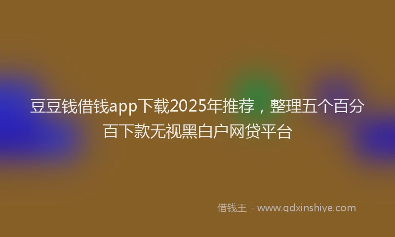豆豆钱借钱app下载2025年推荐，整理五个百分百下款无视黑白户网贷平台