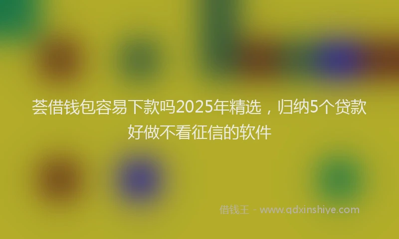 荟借钱包容易下款吗2025年精选，归纳5个贷款好做不看征信的软件