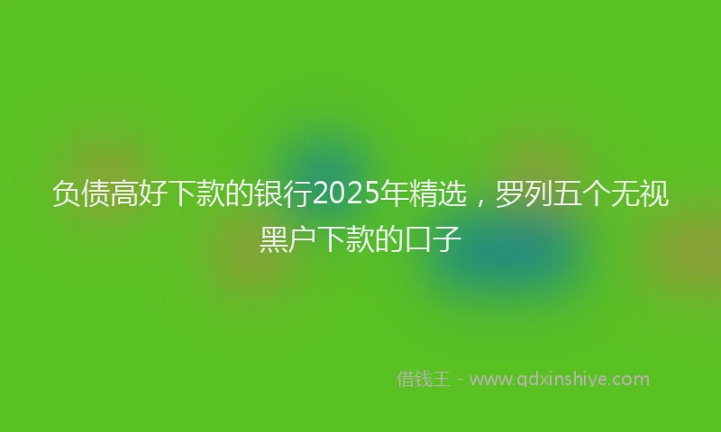 负债高好下款的银行2025年精选，罗列五个无视黑户下款的口子