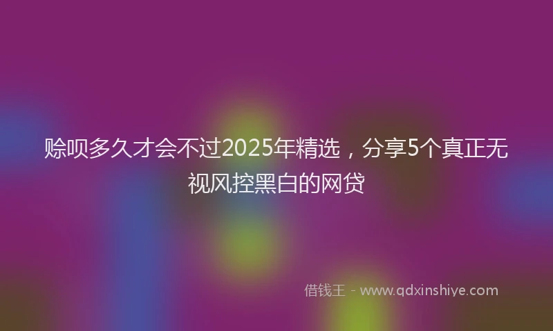 赊呗多久才会不过2025年精选，分享5个真正无视风控黑白的网贷