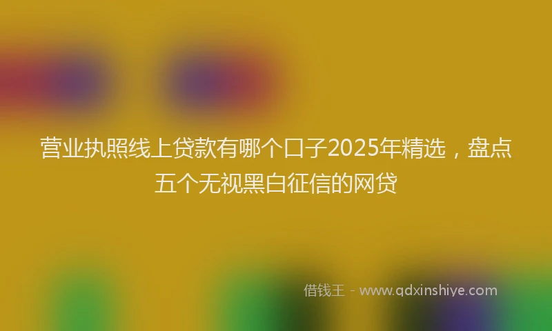 营业执照线上贷款有哪个口子2025年精选，盘点五个无视黑白征信的网贷
