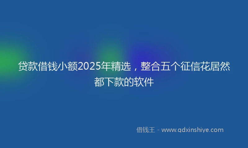 贷款借钱小额2025年精选，整合五个征信花居然都下款的软件