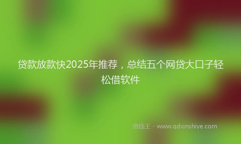 贷款放款快2025年推荐，总结五个网贷大口子轻松借软件
