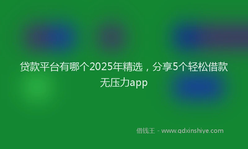 贷款平台有哪个2025年精选，分享5个轻松借款无压力app