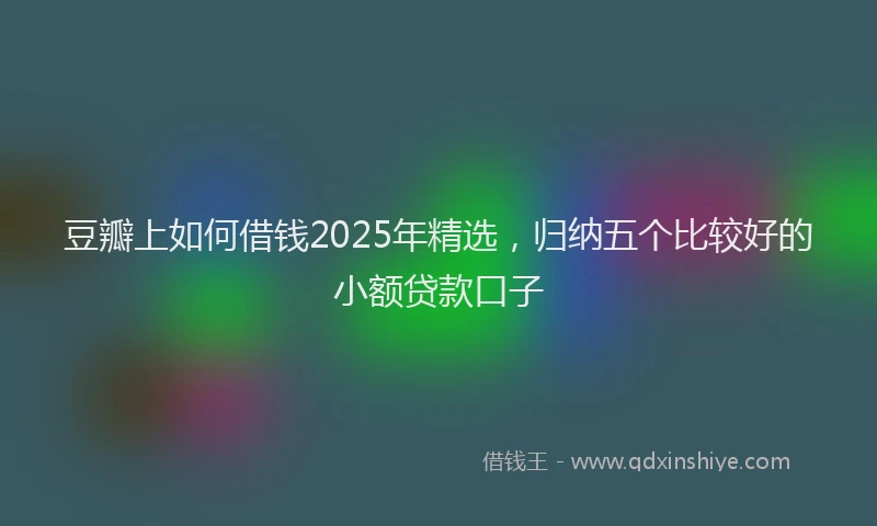 豆瓣上如何借钱2025年精选，归纳五个比较好的小额贷款口子