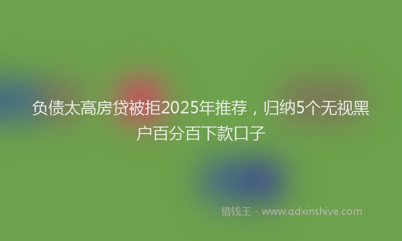 负债太高房贷被拒2025年推荐，归纳5个无视黑户百分百下款口子