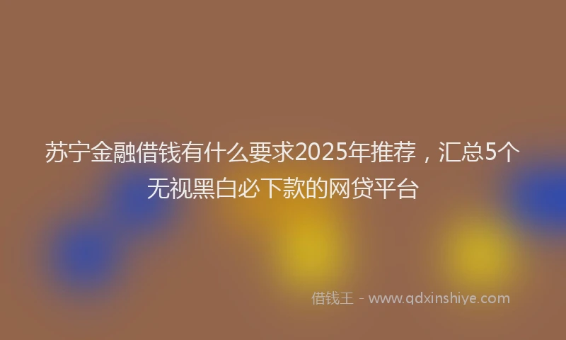 苏宁金融借钱有什么要求2025年推荐，汇总5个无视黑白必下款的网贷平台