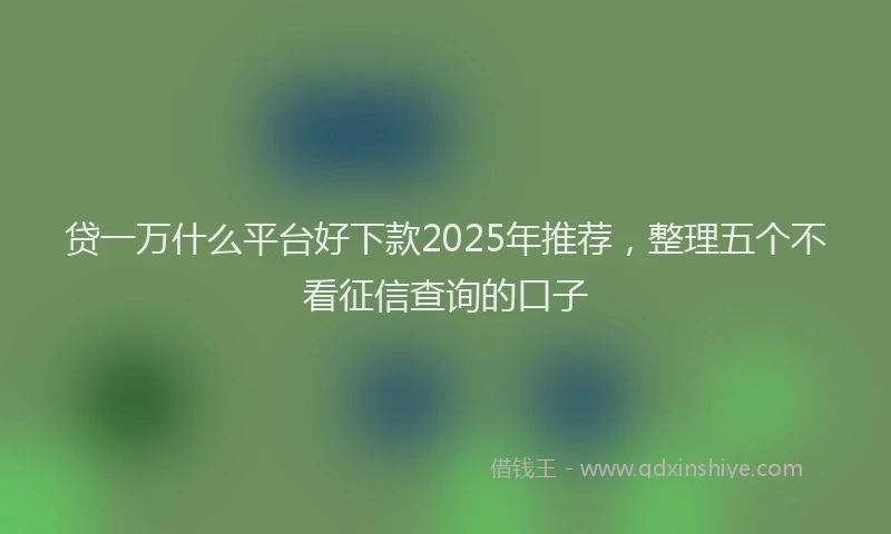 贷一万什么平台好下款2025年推荐，整理五个不看征信查询的口子