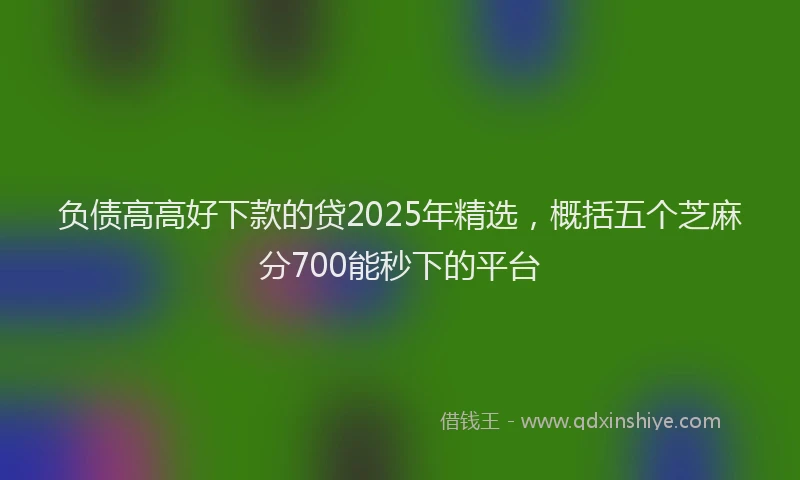 负债高高好下款的贷2025年精选，概括五个芝麻分700能秒下的平台