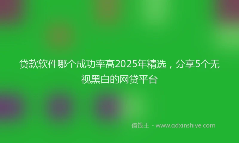 贷款软件哪个成功率高2025年精选，分享5个无视黑白的网贷平台