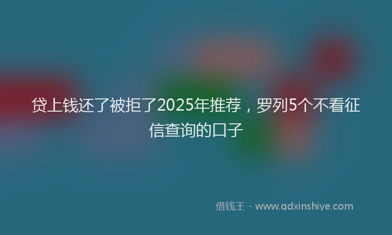 贷上钱还了被拒了2025年推荐，罗列5个不看征信查询的口子