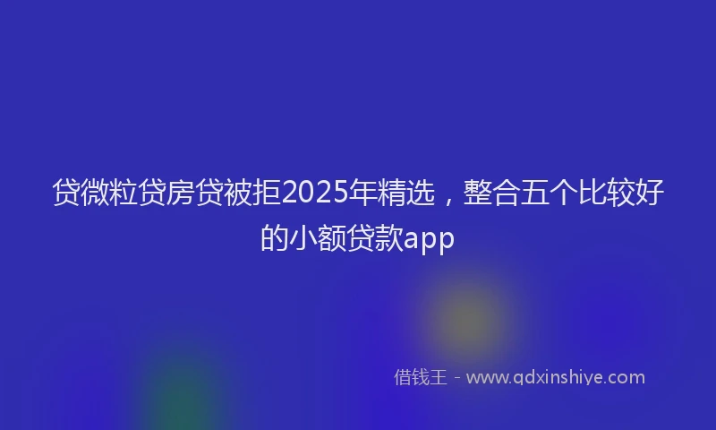 贷微粒贷房贷被拒2025年精选，整合五个比较好的小额贷款app