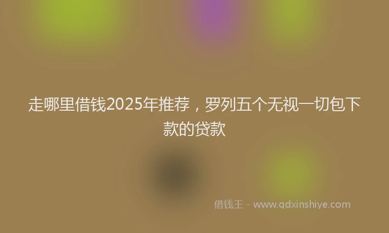 走哪里借钱2025年推荐，罗列五个无视一切包下款的贷款