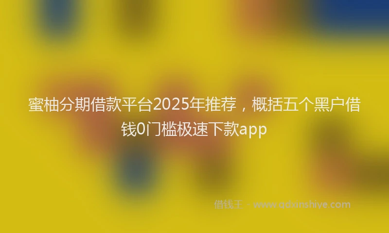 蜜柚分期借款平台2025年推荐，概括五个黑户借钱0门槛极速下款app