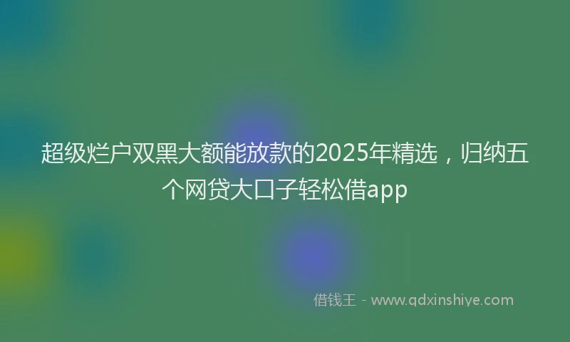 超级烂户双黑大额能放款的2025年精选，归纳五个网贷大口子轻松借app