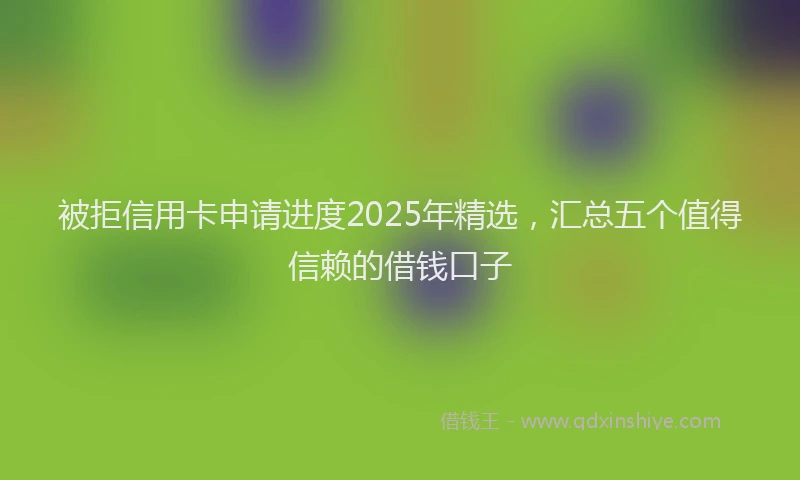 被拒信用卡申请进度2025年精选，汇总五个值得信赖的借钱口子