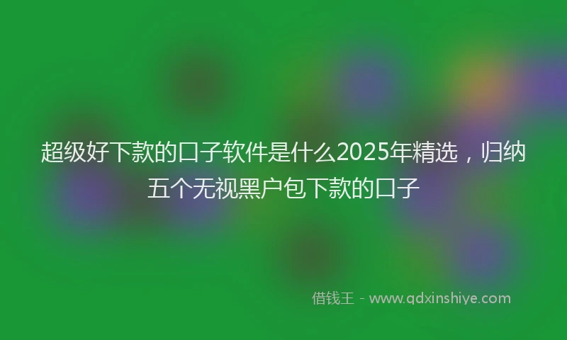 超级好下款的口子软件是什么2025年精选，归纳五个无视黑户包下款的口子