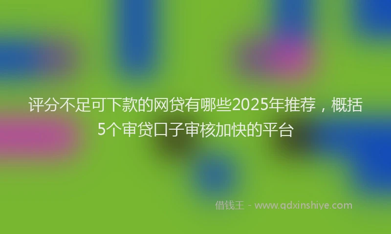 评分不足可下款的网贷有哪些2025年推荐，概括5个审贷口子审核加快的平台