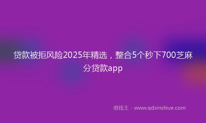 贷款被拒风险2025年精选，整合5个秒下700芝麻分贷款app