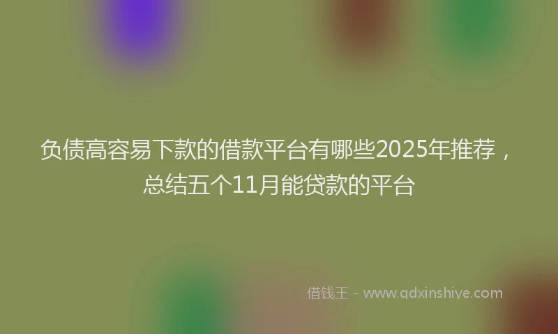 负债高容易下款的借款平台有哪些2025年推荐，总结五个11月能贷款的平台