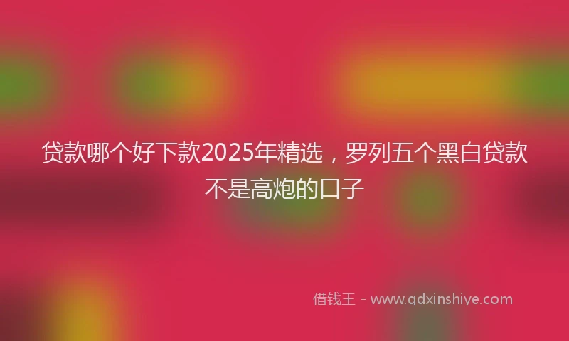贷款哪个好下款2025年精选，罗列五个黑白贷款不是高炮的口子