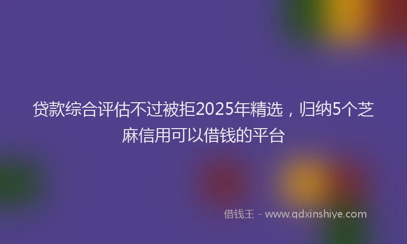 贷款综合评估不过被拒2025年精选，归纳5个芝麻信用可以借钱的平台