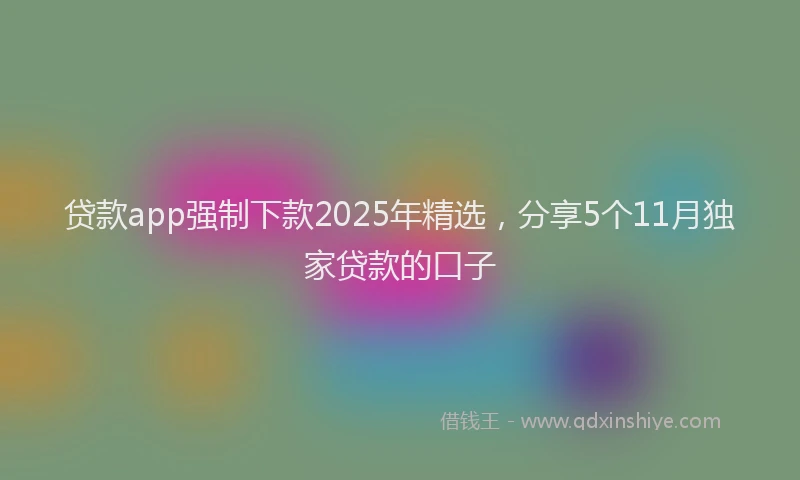 贷款app强制下款2025年精选，分享5个11月独家贷款的口子