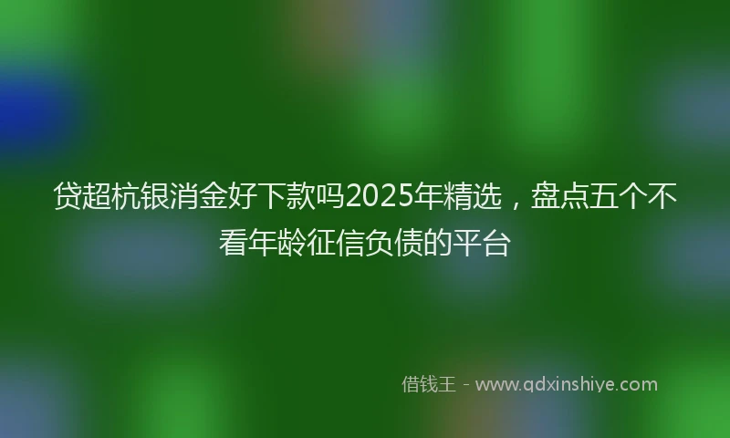 贷超杭银消金好下款吗2025年精选，盘点五个不看年龄征信负债的平台