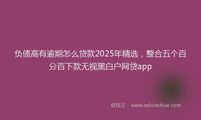 负债高有逾期怎么贷款2025年精选，整合五个百分百下款无视黑白户网贷app
