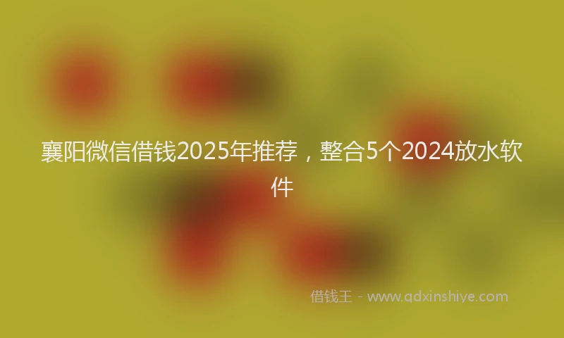 襄阳微信借钱2025年推荐，整合5个2024放水软件