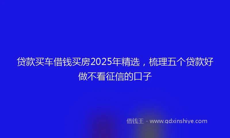 贷款买车借钱买房2025年精选，梳理五个贷款好做不看征信的口子
