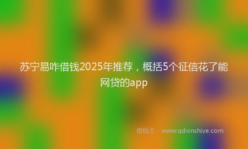 苏宁易咋借钱2025年推荐，概括5个征信花了能网贷的app
