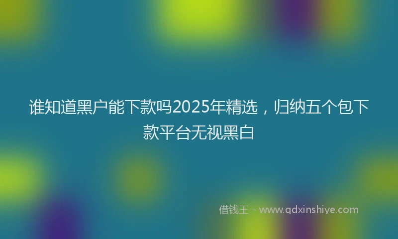 谁知道黑户能下款吗2025年精选，归纳五个包下款平台无视黑白