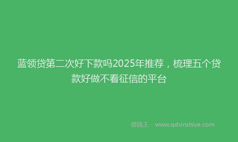 蓝领贷第二次好下款吗2025年推荐，梳理五个贷款好做不看征信的平台