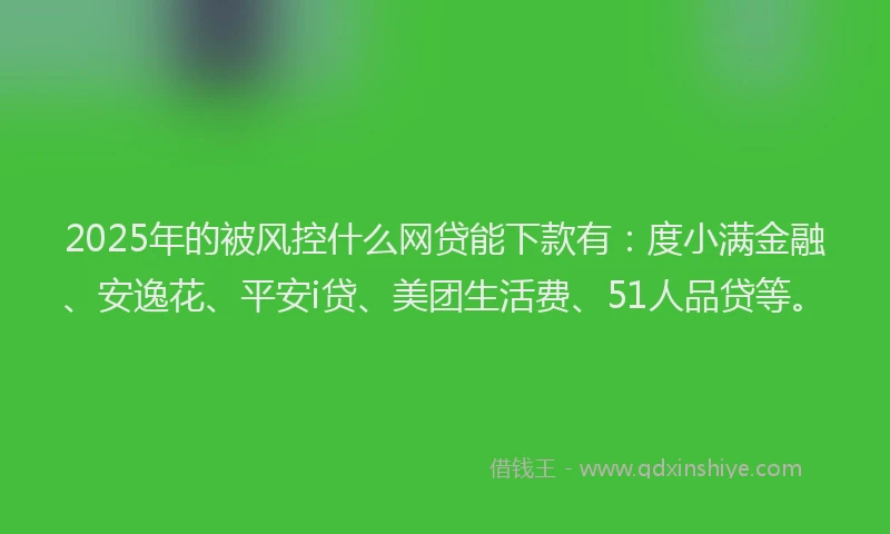 2025年的被风控什么网贷能下款有：度小满金融、安逸花、平安i贷、美团生活费、51人品贷等。