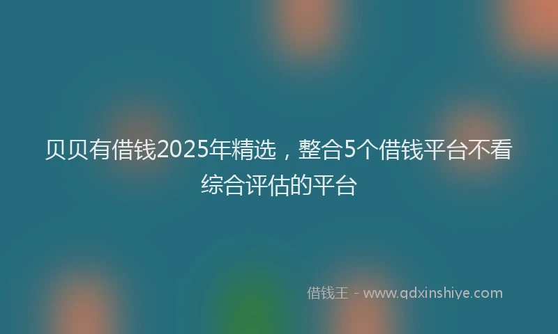 贝贝有借钱2025年精选，整合5个借钱平台不看综合评估的平台