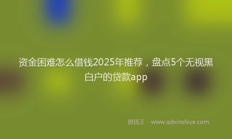 资金困难怎么借钱2025年推荐，盘点5个无视黑白户的贷款app