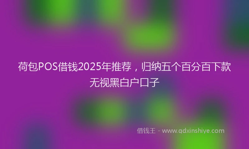 荷包POS借钱2025年推荐，归纳五个百分百下款无视黑白户口子