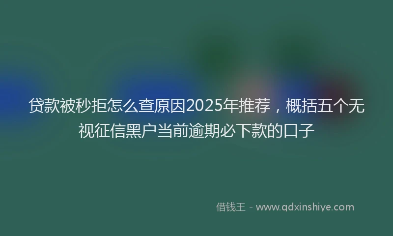 贷款被秒拒怎么查原因2025年推荐，概括五个无视征信黑户当前逾期必下款的口子