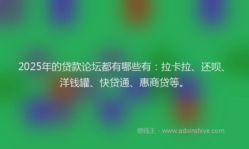 2025年的贷款论坛都有哪些有：拉卡拉、还呗、洋钱罐、快贷通、惠商贷等。