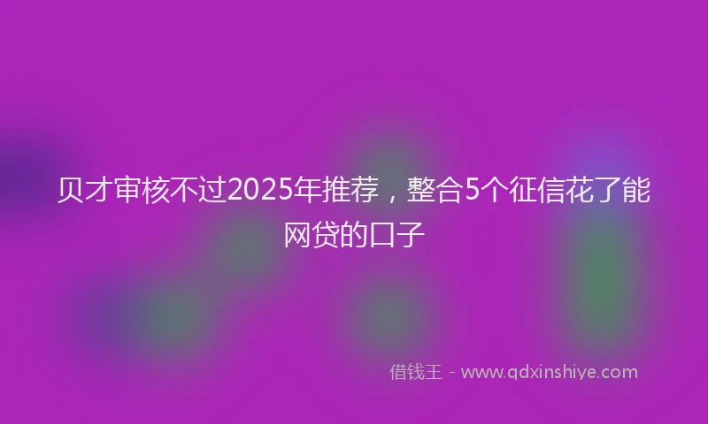 贝才审核不过2025年推荐，整合5个征信花了能网贷的口子