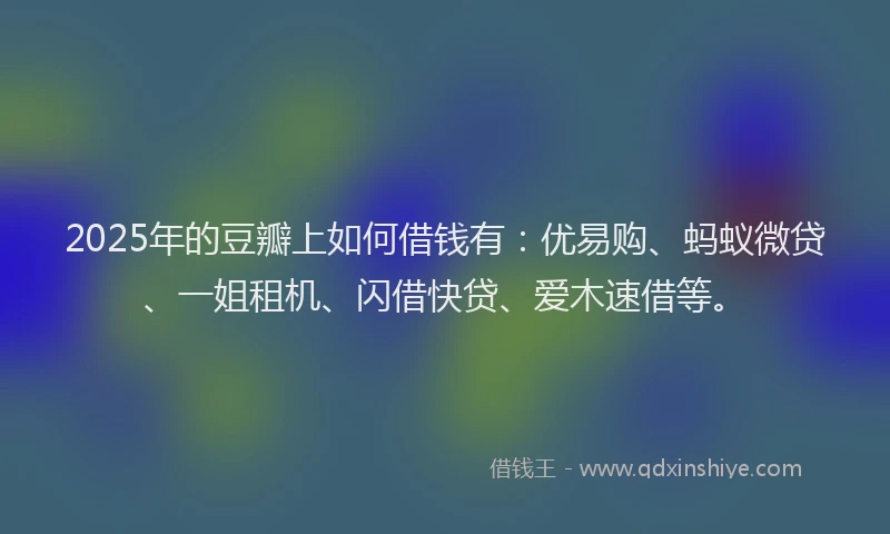 2025年的豆瓣上如何借钱有：优易购、蚂蚁微贷、一姐租机、闪借快贷、爱木速借等。