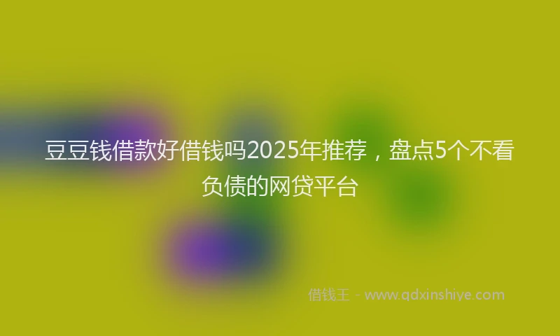 豆豆钱借款好借钱吗2025年推荐，盘点5个不看负债的网贷平台